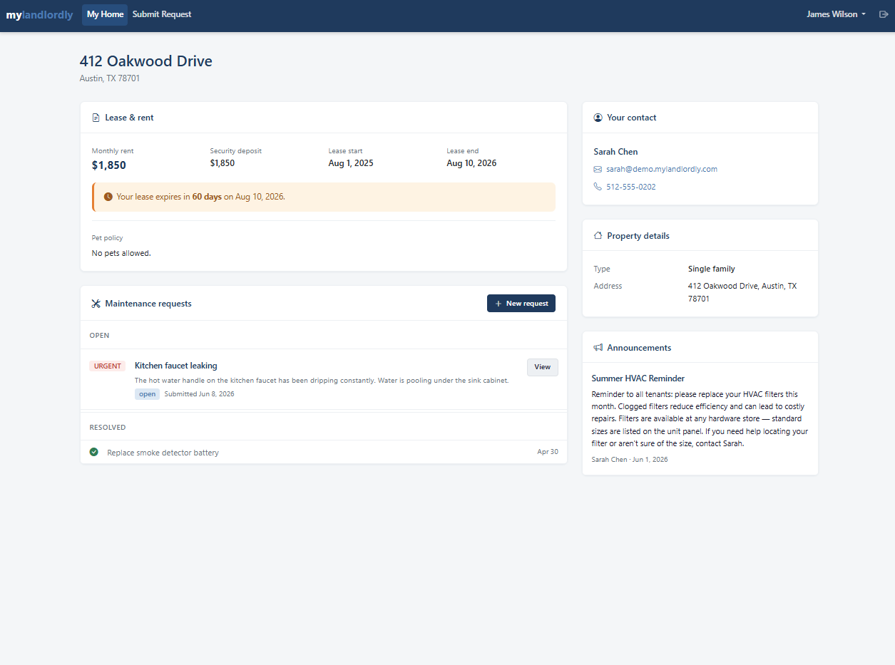 Tenant view screenshot